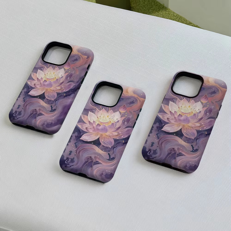 Aurea Case Matte Bumper MagSafe Schutzhülle für iPhone 13 bis 17 Pro Max in Mystical Purple Lotus - Bild 4