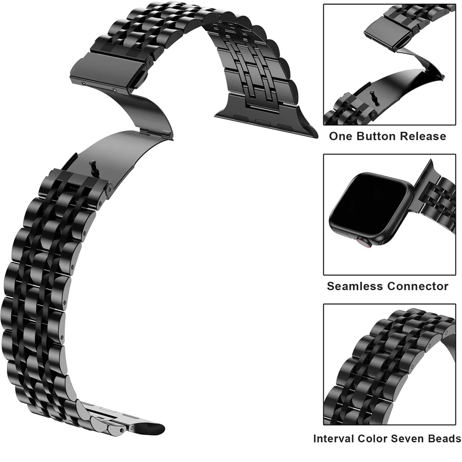 DLIBAND Uhrenarmband Edelstahl, Schwarz, Unisex - Bild 1