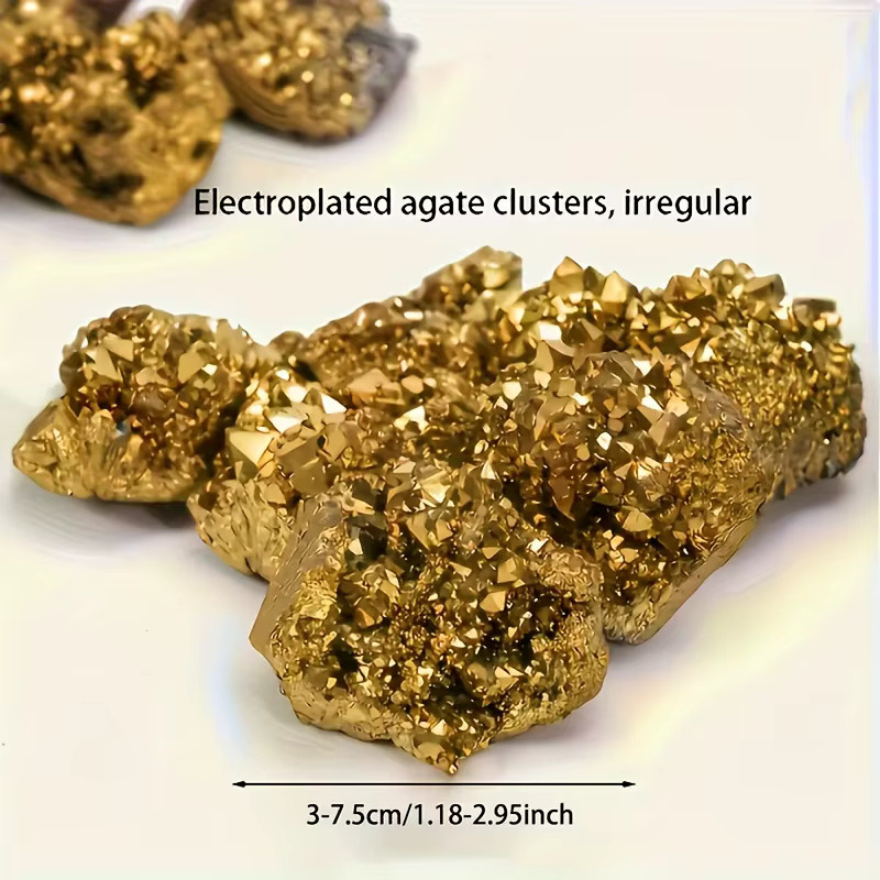 Goldener Kristallcluster als Deko-Stein für Innendekoration, Aroma-Diffusor und DIY-Kunsthandwerk - Bild 3