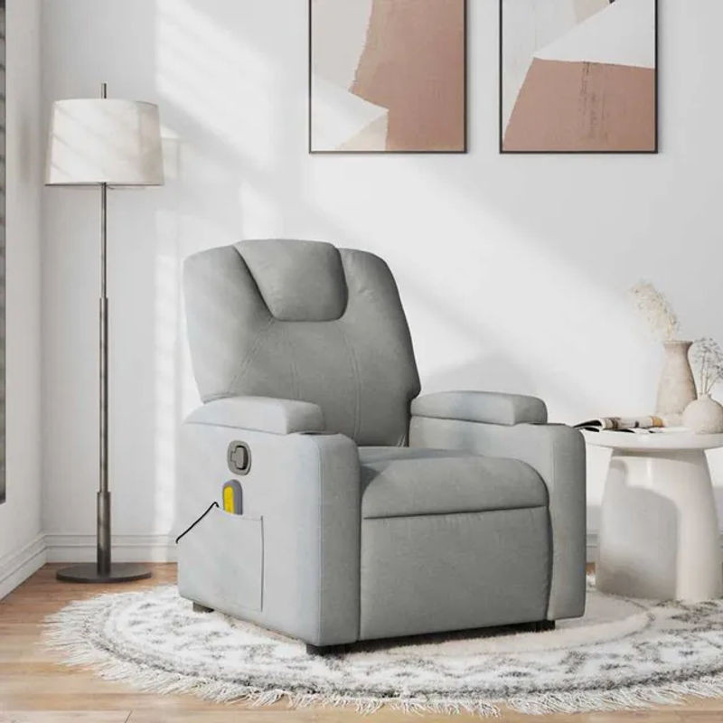 Vidaxl Ausklappbarer Massagesessel in Grau mit Stoffbezug und modernem Design - Bild 1