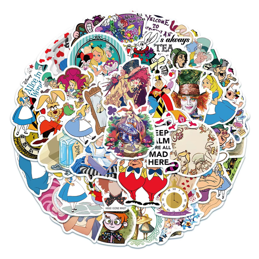 Disney Alice im Wunderland Cartoon-Aufkleber, Mädchen-Sticker, 10-teiliges Set - Bild 2