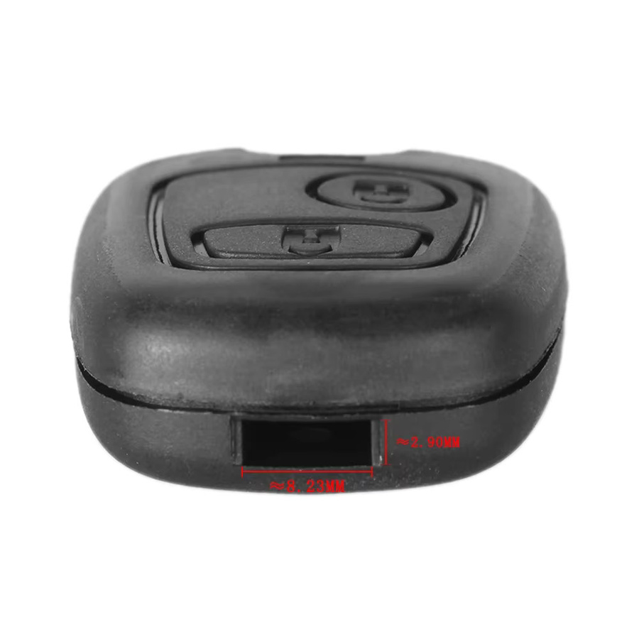 KEYYOU Auto Fernbedienung Schlüssel Fall Shell mit 2 Tasten für Toyota AYGO, Peugeot 307 107 207 407 und Citroen C1 C2 C3 in Schwarz, ohne Klinge - Bild 2