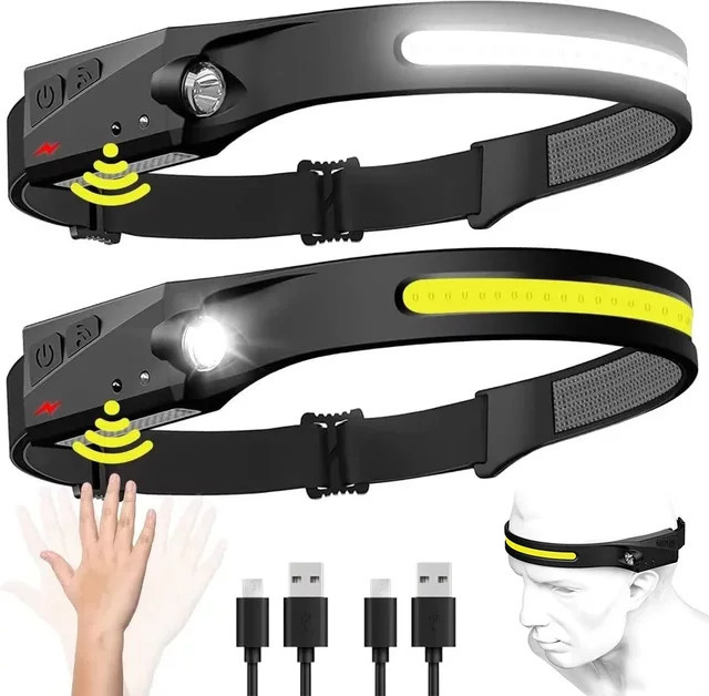 Heinast LED Induktions-Scheinwerfer Schwarz USB aufladbare LED-Kopf-Taschenlampe mit eingebautem Akku - Bild 1