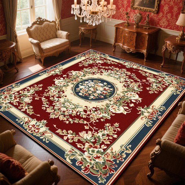 Karpetti Persischer Teppich in Rot mit floralem Design, rutschfest und waschbar, B/T: 200 x 300 cm oder 80 x 120 cm - Bild 1