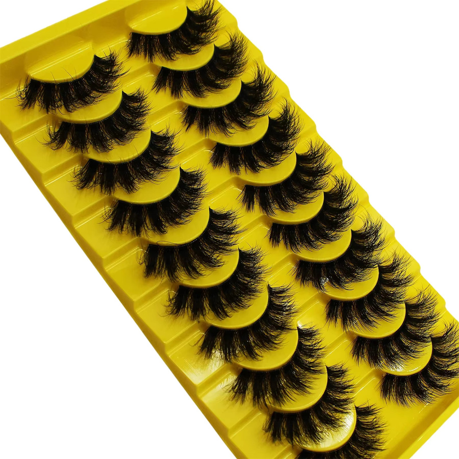 3D Russische Streifenwimpern, Schwarz, 10 Paar, Unisex - Bild 2