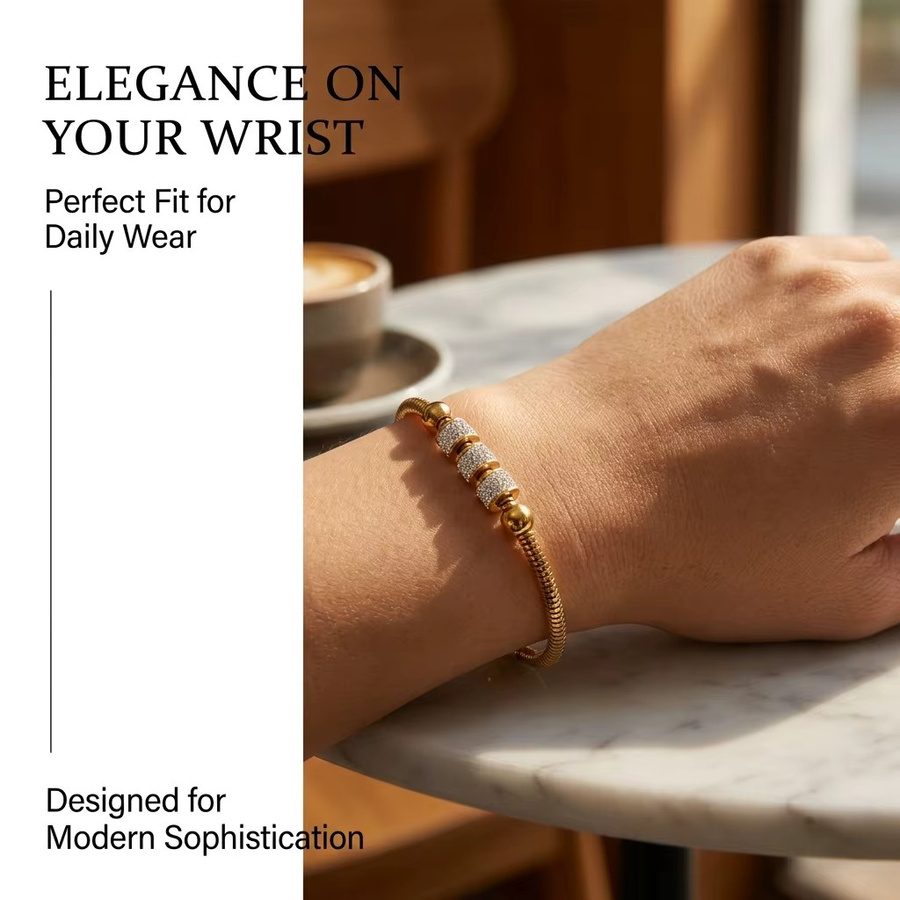 JP One Armband, Edelstahl, Gold, Zirkonia, Damen - Bild 2