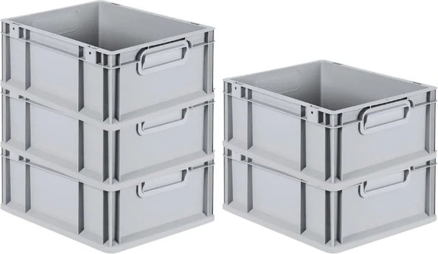 PROREGAL SparSet 5x Eurobox NextGen Grip in Grau, H x B x T: 17 x 30 x 40 cm, 16 Liter - Bild 1