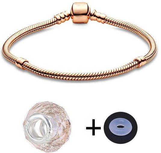 Charm-Armband, Roségold, Perle, Damen, 19cm - Bild 1