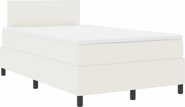 vidaXL Boxspringbett Hybrid in Beige und Weiß mit Cordstoff, B/T: 120 x 200 cm - Bild 1