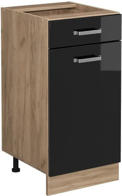 Vicco Küchenunterschrank R-Line Schubunterschrank in Schwarz und Eiche modern Breite: 40 cm - Bild 2