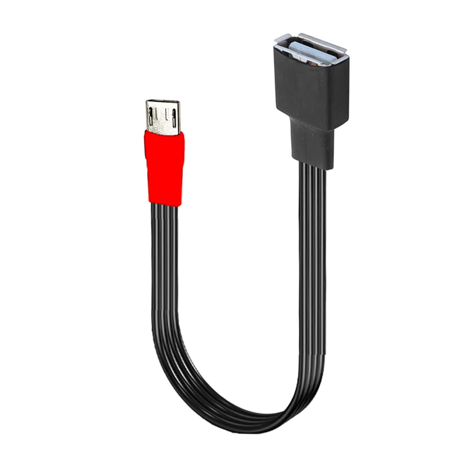 CY Micro-USB auf USB 2.0 OTG Adapter Kabel in Schwarz mit 90 Grad Winkel für Telefone und Computer - Bild 2