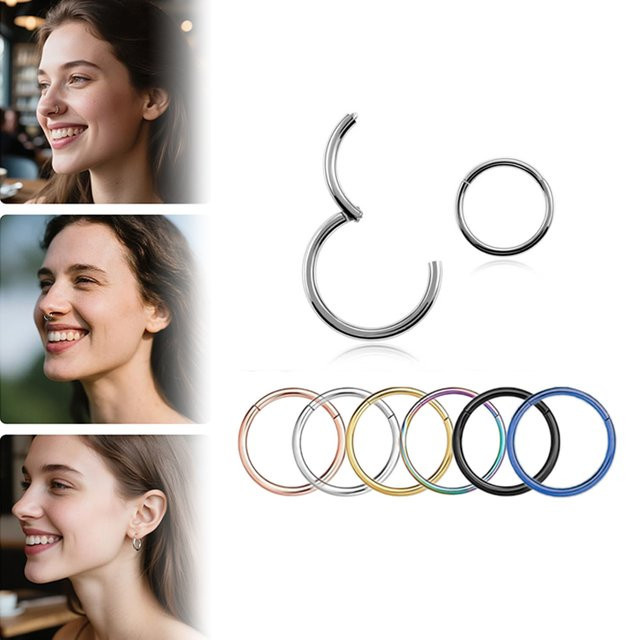 Mling Nasenring, Septumring, Edelstahl, Unisex, 6mm-12mm - Bild 1