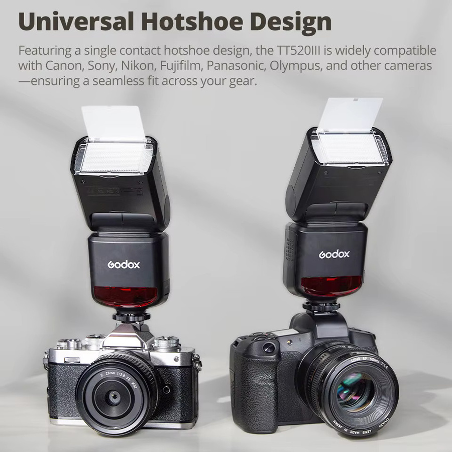 Godox TT520III THINKLITE Speedlite Drahtloser Universal-Kamerablitz in Schwarz für Canon Nikon Pentax und Olympus DSLR-Kameras - Bild 4