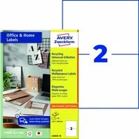 Avery Zweckform Universaletiketten aus Recyclingpapier, A4, weiß, B: 210 mm x H: 148 mm - Bild 2