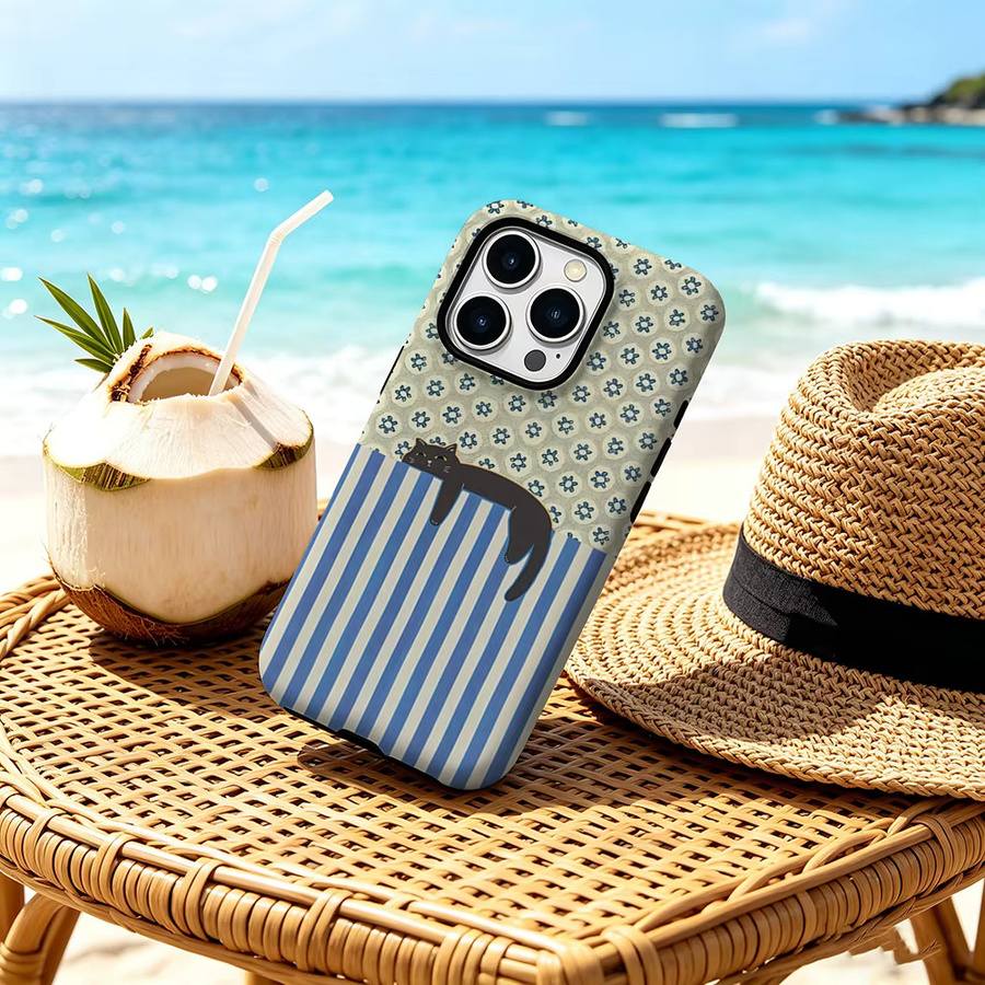 CaseChic Matte Bumper Hülle mit MagSafe Kompatibilität für iPhone 17 16 15 14 Plus Pro Max, stoßfeste Hartschale in Blau und Weiß - Bild 3