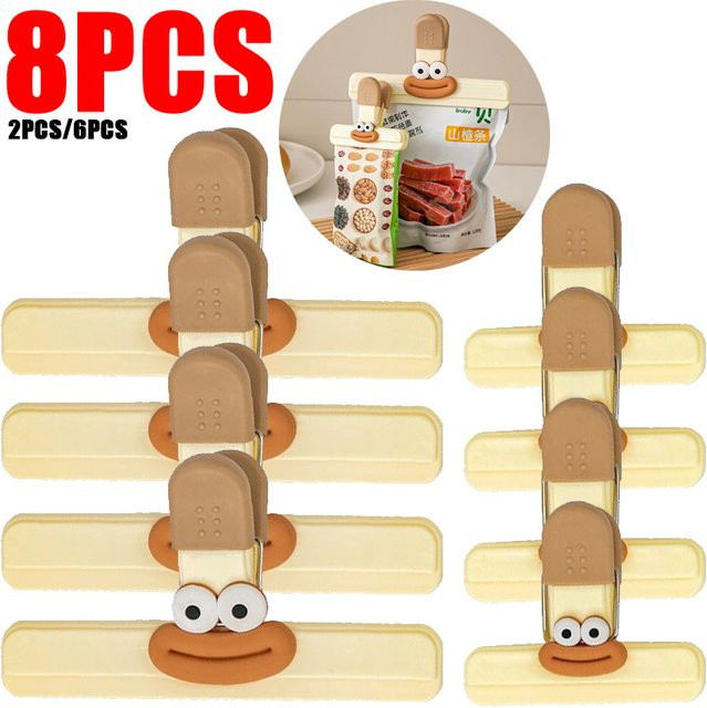 8er Set VIE LENTE Snack Abdichtung Clips aus Kunststoff zur Lebensmittelaufbewahrung und Feuchtigkeitsschutz - Bild 1