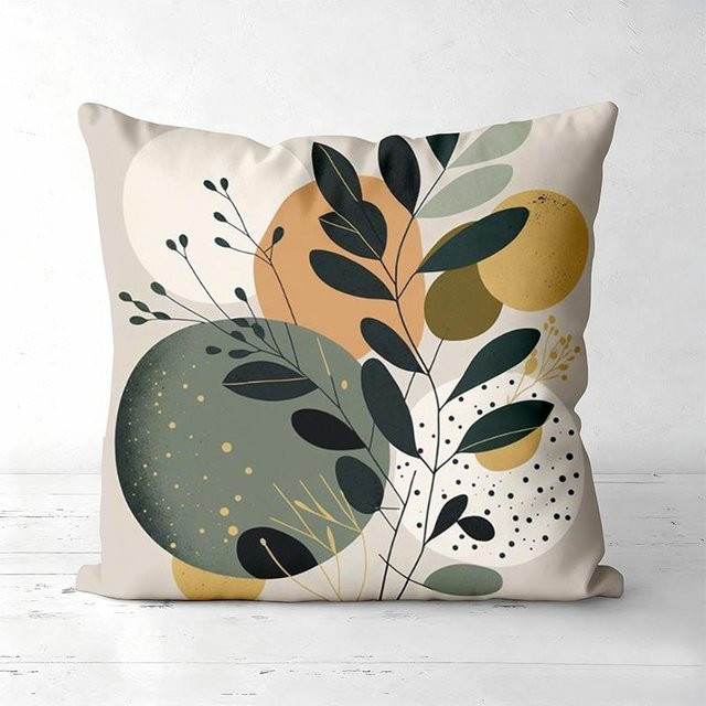 JFPillowPal Set dekorative Kissenbezüge mit floralem Pflanzenmuster aus Polyester, Mehrfarbig, B/T/H: 45 x 45 x 45 cm - Bild 1
