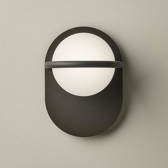 B.Lux C_Ball W1L Wandleuchte in Schwarz Matt mit Glaskugel und Messingdetails - Bild 1