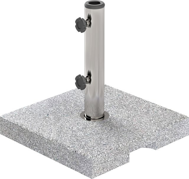 Outsunny Sonnenschirmständer aus Granit und Edelstahl in Grau, quadratischer Schirmhalter mit 21 kg Gewicht für Rohrdurchmesser 32/38/48 mm - Bild 1