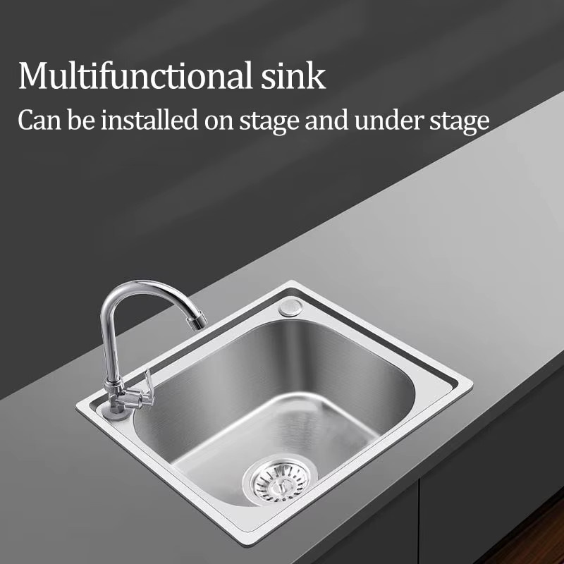 LISM Einzelschlitz-Waschbecken aus Edelstahl 304 in Silber mit Wandhalterung - Bild 4