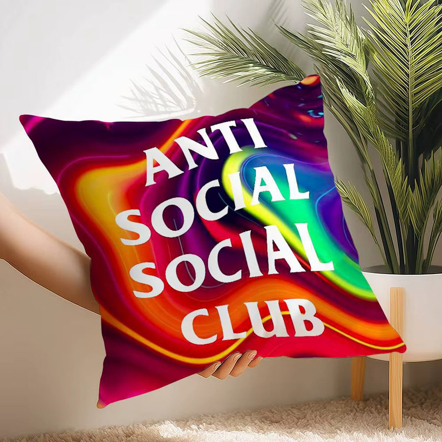 Anti Social Social Club Kissenbezug mit Plüschdruck in Multicolor für deine Dekoration - Bild 4