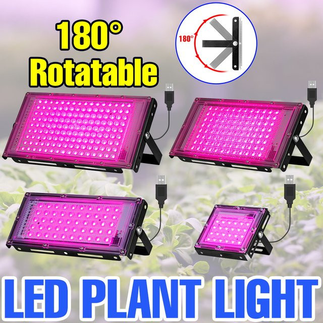USB LED Vollspektrum Pflanzenlampe für Indoor-Anbau von Obst, Gemüse und Sukkulenten in Schwarz - Bild 1