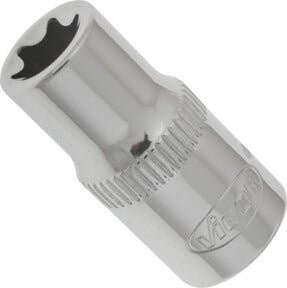 Vigour Steckschlüsseleinsatz V2189N, 1/4 Zoll (6,3 mm) Vierkant, E Profil, SW E8, Silber - Bild 1