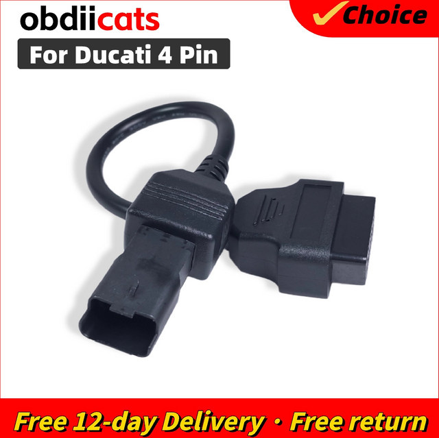 DHCCREATE OBD2 Diagnosekabel für Ducati mit 4-poligem Stecker in Schwarz - Bild 1