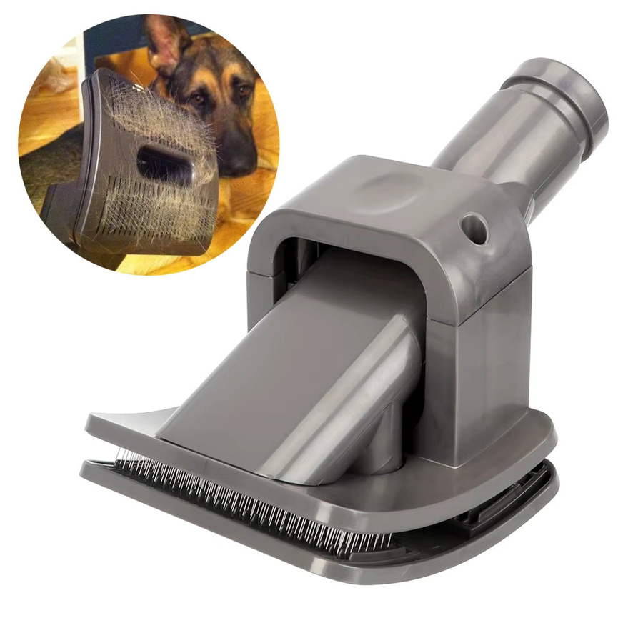 Dyson kompatibler Haustierpflege-Aufsatz für Staubsauger zur Fellpflege von Hund und Katze in Schwarz und Grau, B/T/H: 18,0 x 10,5 x 18,0 cm - Bild 3