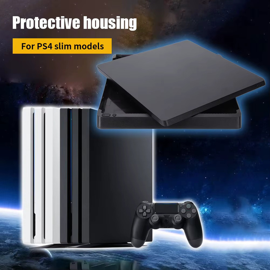 ATUOTIN Ersatz-Kunststoff-Frontplatte in Schwarz als untere Abdeckung und Schutzschale für PS4 1000/1100, PS4 1200, PS4 Slim und PS4 Pro - Bild 2