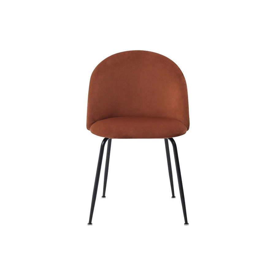 Vente-unique Stuhl Melbourne in Terracotta aus Samt mit Edelstahlgestell, Breite: 50 cm - Bild 2