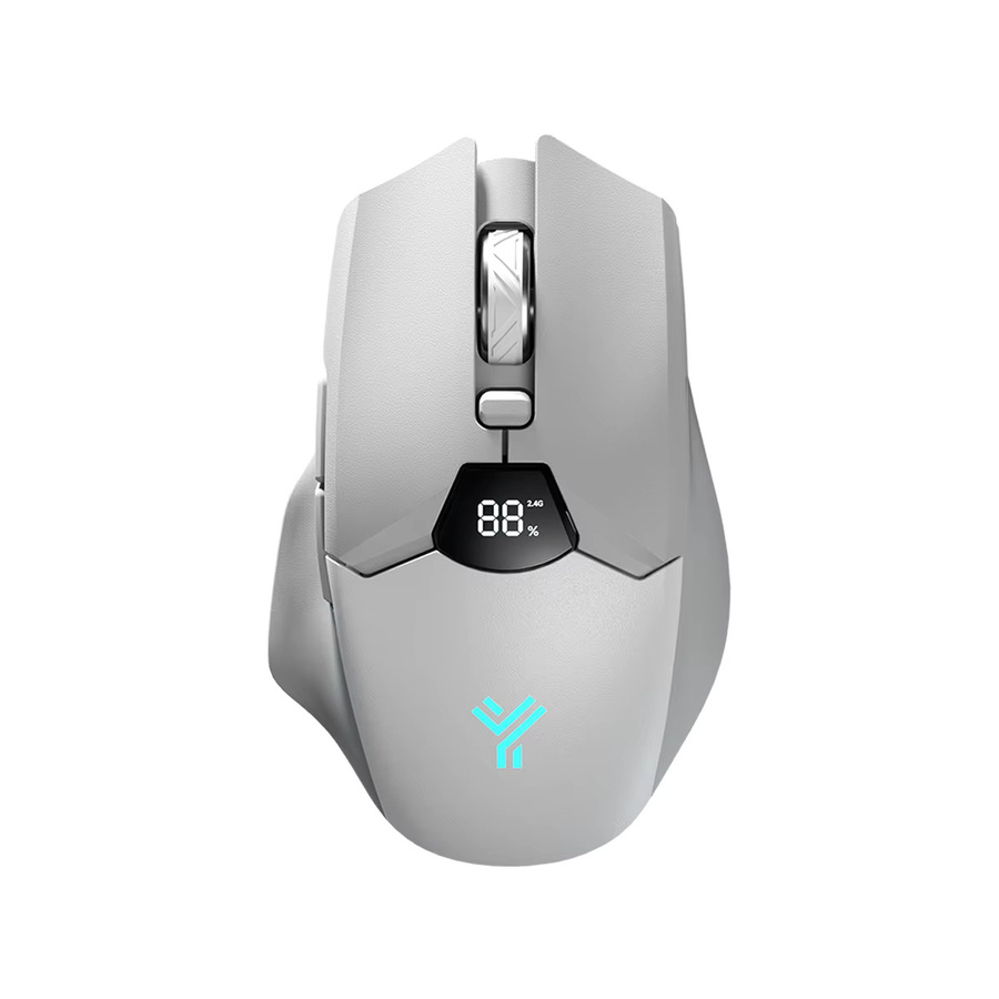 RESAUDGINE Kabellose Maus mit Bluetooth und 2,4G, 6-stufige DPI bis 6400, 600mAh Akku, Ergonomisches Design für PC und Laptop, Schwarz, Grau und Weiß - Bild 6