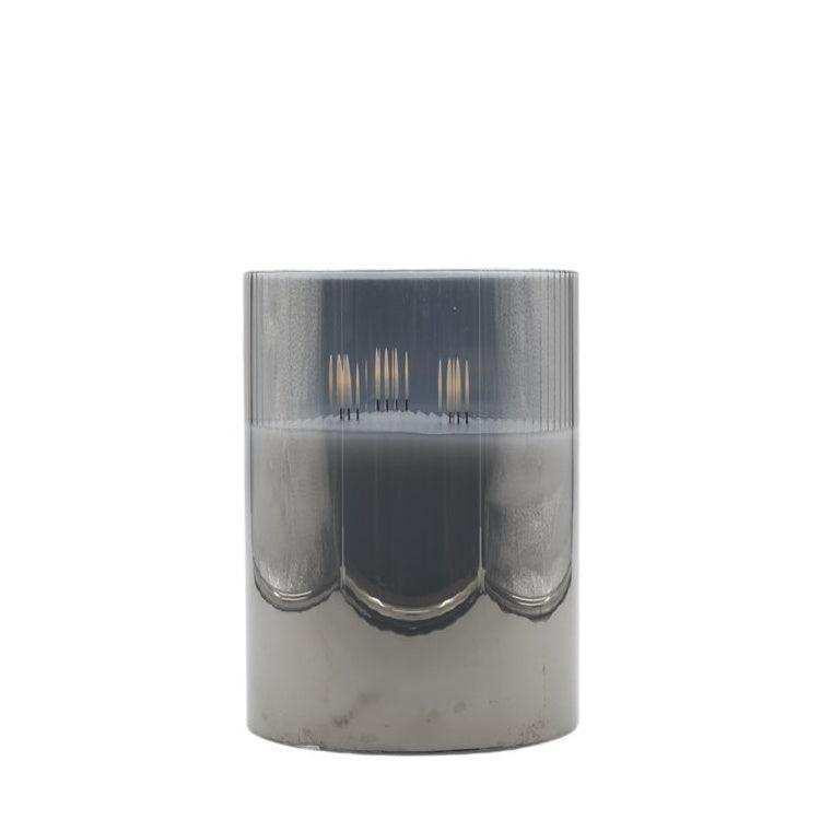 Mansion LED-Kerze in Grau mit Fernbedienung und Timer, zylindrisch, Höhe: 15 cm, Durchmesser: 20 cm - Bild 1