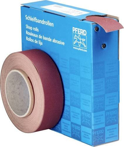 PFERD Korund Schleifbandrolle SBR für universelle Anwendung, Körnung 220, Farbe Rot, Breite: 3,8 cm, Länge: 25 m - Bild 1
