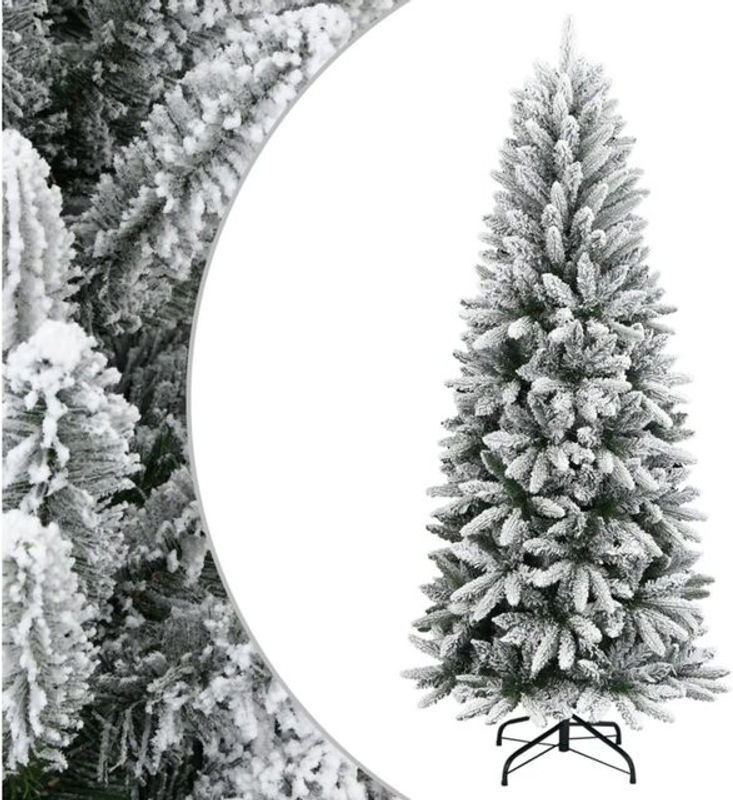 Vidaxl Künstlicher Weihnachtsbaum Beschneit in Grün und Weiß aus PVC und PE, Höhe: 240 cm - Bild 1