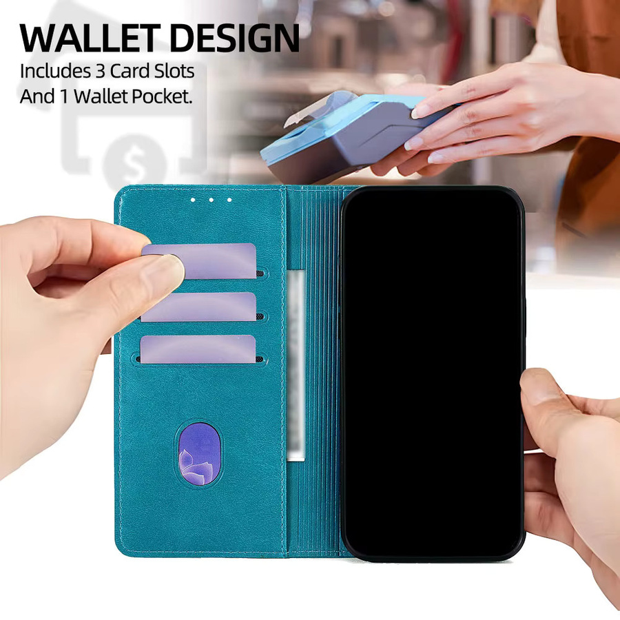 Stoßfeste Leder-Handyhülle mit Drachenmuster für Realme GT8 GT7 Pro Racing GT 7T 6T GT Neo6 SE als Wallet Card Cover in Braun - Bild 3