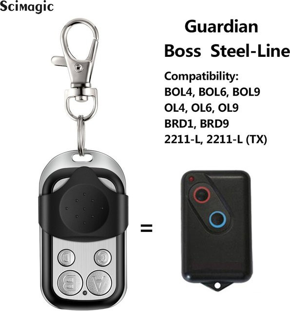 Burg-Wächter Steel Line Garagenfernbedienung 303 MHz in Schwarz für BHT4 BOL4 BOL6 BRD1 BRD9 2211-L 2211-L TX Garagentor - Bild 1