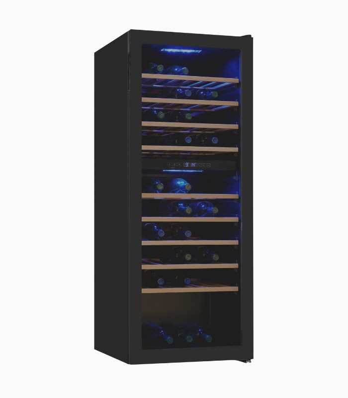 WS2-78-GTE-160G Zwei-Zonen-Glastürkühlschrank in Schwarz mit Dual Zone Cooling und LED-Innenbeleuchtung, H x B x T: 194,0 x 78,0 x 66,0 cm - Bild 2