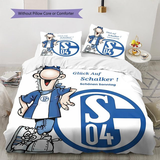 FC Schalke 04 Bettwäsche Set mit Muster, Blau, B/H: 200 x 200 cm - Bild 1