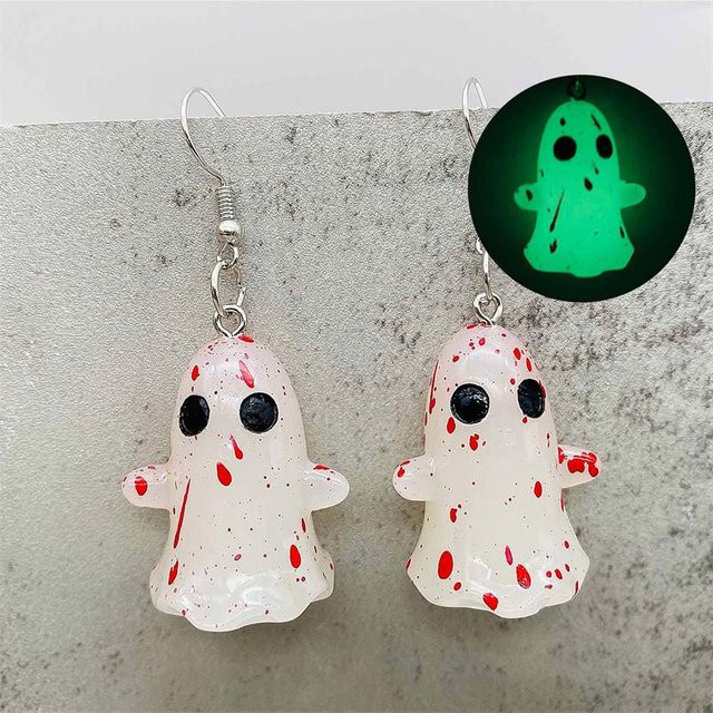 Tropfenohrringe Acryl, gray, Damen, Halloween - Bild 1