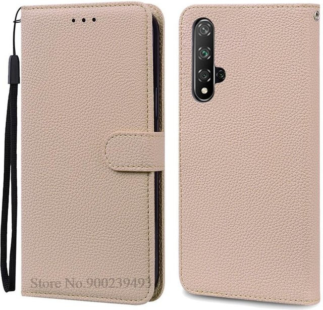 Brieftasche Flip Cover Hülle für Huawei Nova 5T (YAL-L21, YAL-L61, YAL-L71) in Beige - Bild 1