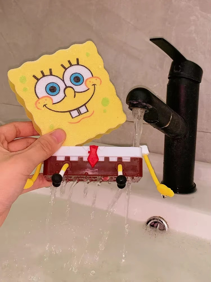 Bandai SpongeBob Schwammhalter Cartoon Spülbecken-Abtropfgestell aus Kunststoff für deine Küche - Bild 3