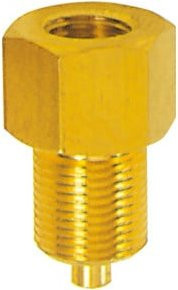 Riegler Manometer-Anschlussnippel aus Messing in Gold mit G 1/4 Muffe und G 1/2 Zapfen - Bild 1