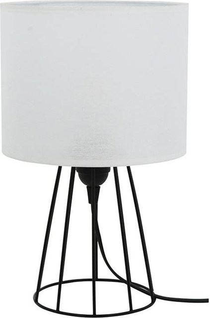 SPOT Light Tischleuchte Lucie in Weiß und Schwarz aus Textil und Metall mit E27 Fassung, Höhe: 32 cm, Durchmesser: 20 cm - Bild 1