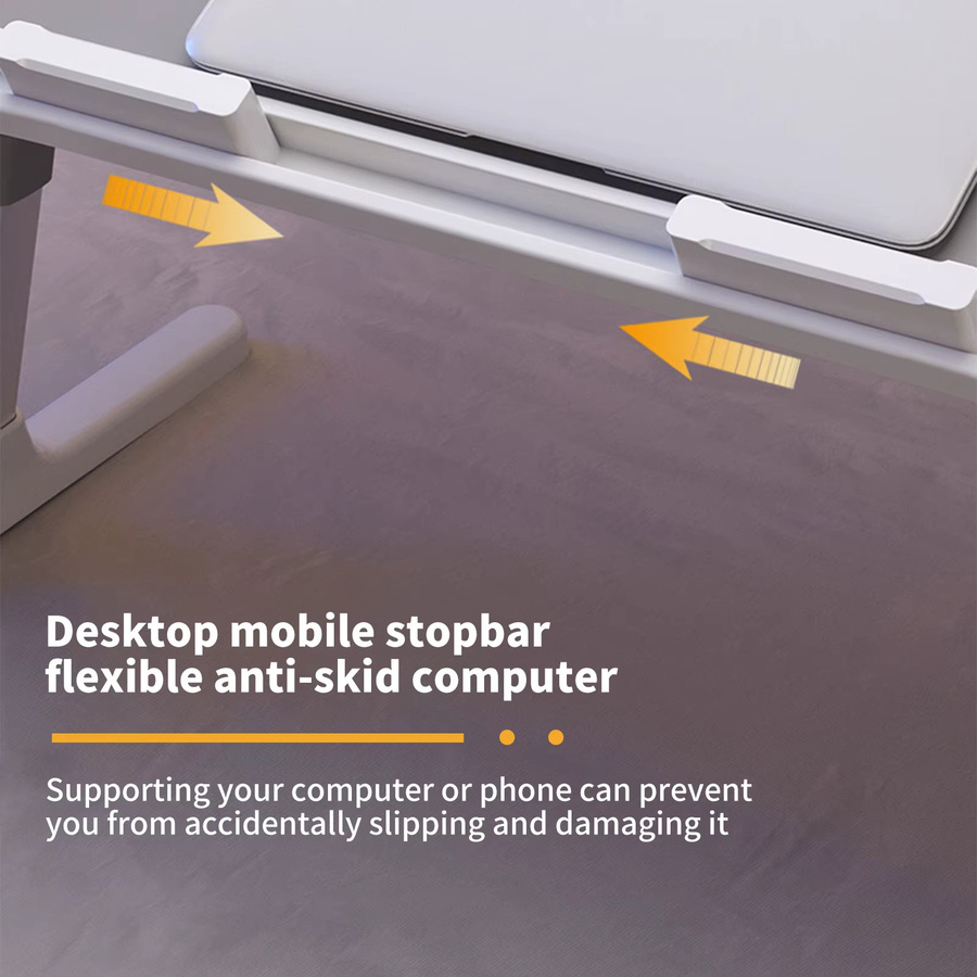 HGTUGO Klappbarer Laptop-Tisch in Grau mit höhenverstellbarer Arbeitsfläche und ergonomischem Design für Bett und Sofa - Bild 4