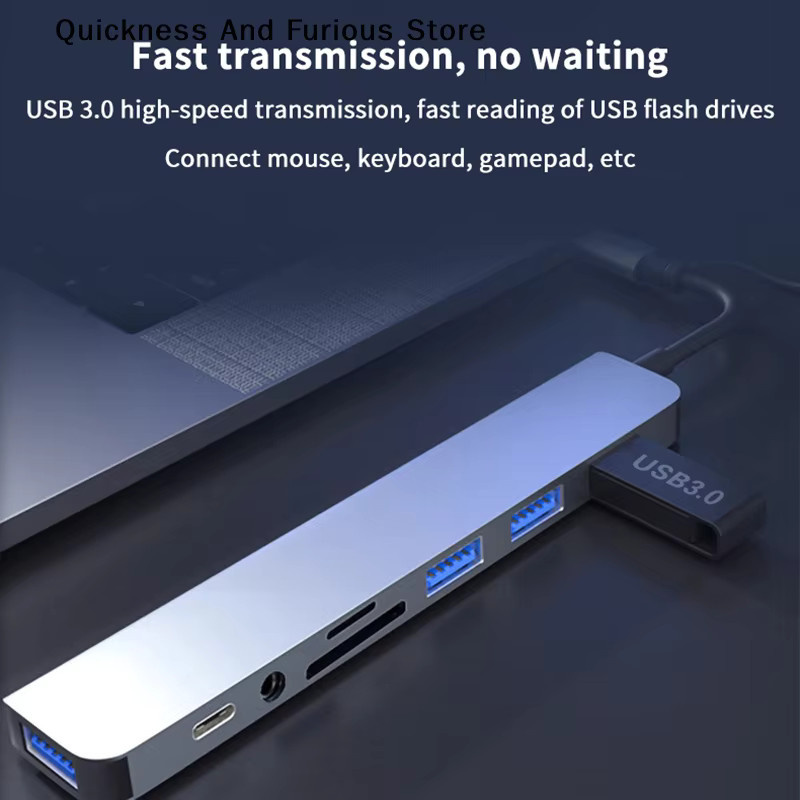 TO 8-in-1 USB-Expander-HUB mit 2 USB 3.0, 2 USB 2.0, 1 USB-C-Anschluss und TF-Kartenleser für Laptops und PCs - Bild 4