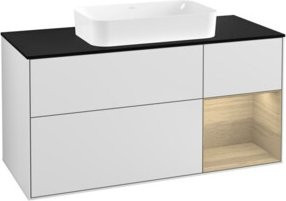 V&B Waschtischunterschrank Finion mit Wandbeleuchtung, Weiß lackiert, Breite: 120 cm, Tiefe: 50,1 cm, Höhe: 50,1 cm - Bild 1