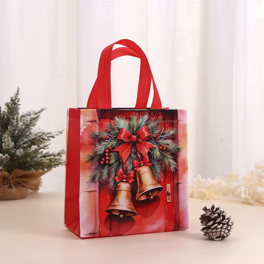 joy-enlife Weihnachtliche Geschenkbeutel aus Vlies in Rot mit Santa Claus Motiv für Weihnachten und Neujahr, 4 oder 8 Stück - Bild 2
