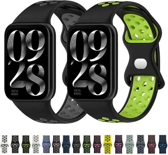 Xiaomi Uhrenarmband Silikon, Schwarz, Redmi Watch 4 5, Xiaomi Mi Band 8 9 Pro - Bild 1