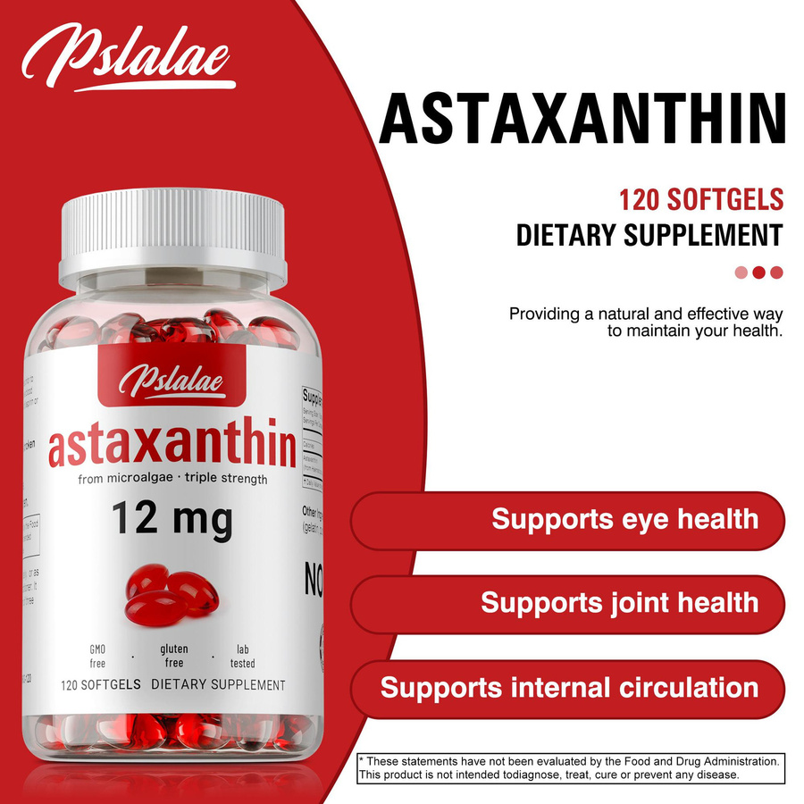Pslalae Astaxanthin 12mg, 120 Kapseln, Unisex - Bild 4